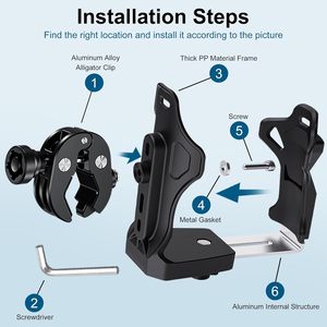 Portaborraccia Antifurto Regolabile Kewig per <span class=keywords><strong>Moto</strong></span>, Portabicchieri Impermeabile in ABS per Bicicletta, Compatibile con Bottiglie da 50-90mm - Product Image 5