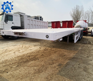 รถพ่วงพื้นเรียบแบบ 3 เพลา 4 เพลา สำหรับบรรทุกตู้คอนเทนเนอร์ขนาด 40 ฟุต ขาย - Product Image 1