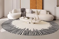 Tapis artisanal en laine haut de gamme, style classique, moderne, pour salon, tapis de table basse, rayé, personnalisable pour chambre et bureau