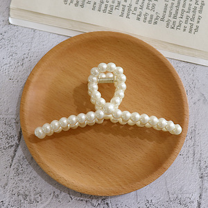 HONEY 12CM Jumbo Plastique Blanc Perles Ruban <span class=keywords><strong>Cheveux</strong></span> Griffes <span class=keywords><strong>XXL</strong></span> Twist Résine Pinces À <span class=keywords><strong>Cheveux</strong></span> Pour <span class=keywords><strong>Cheveux</strong></span> Épais Femmes Filles - Product Image 6