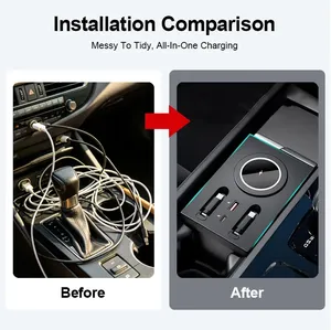 Station d'accueil sans fil Vtear pour voiture, charge multi-ports, accessoires de décoration intérieure pour <span class=keywords><strong>Volvo</strong></span> S60 V60 <span class=keywords><strong>XC60</strong></span> S90 V90 XC90 - Product Image 4