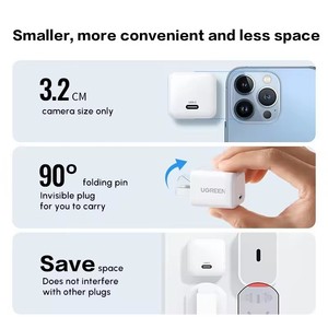 Chargeur USB C UGREEN <span class=keywords><strong>30W</strong></span> Nexode pliable GaN PPS, chargeur mural rapide compact, <span class=keywords><strong>adaptateur</strong></span> secteur USB-C blanc pour iPhone Samsung - Product Image 6