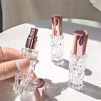 Flacon de parfum miniature 10 ml en verre rectangulaire, anti-fuite, avec pulvérisateur à vis, rechargeable, avec diffuseur – Meilleures ventes