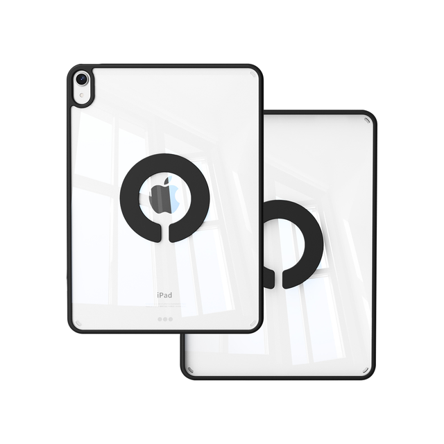 Translucent Magnetic Single-Shell Case for iPad with Induction Charging Ring Shockproof Clear Back Panel Multi-color Cover