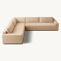 Luxuriöses Chesterfield Ecksofa-Set aus Stoff für Innenräume Schwammgefülltes Holzsofa mit Abnehmbarem Bezug Apartment Hotel Wohnzimmermöbel