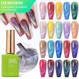 Vendeeni OEM Etiqueta Privada suministros orgánicos Universal Rainbow <span class=keywords><strong>Galaxy</strong></span> Diamond Cat Eye Gel colección polaco con imán Stick - Product Image 1