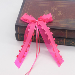 Cinta de Organza con lazo de satén para decoración de <span class=keywords><strong>coche</strong></span>, luces de <span class=keywords><strong>boda</strong></span> para el Día de San Valentín, corazón de amor, lámpara de visión trasera, lazo de amor - Product Image 3