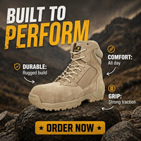 Bottes tactiques de sécurité en cuir VITOSAFE pour hommes et femmes, style jungle/désert, avec embout en acier, antidérapantes, à lacets, haute tige, camouflage, OEM/ODM