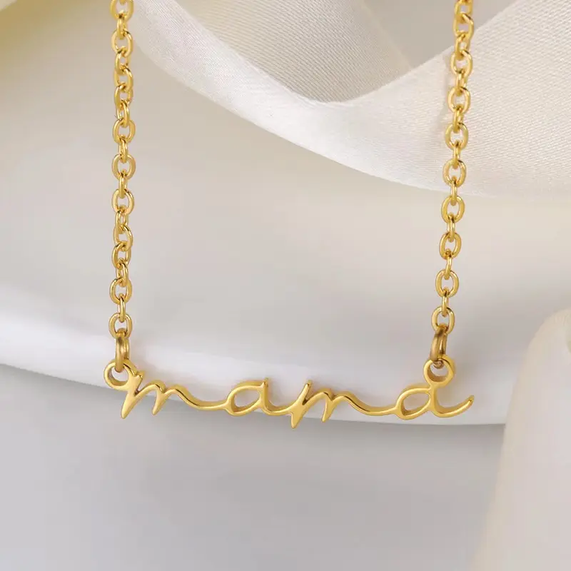 NEW arrival mama gold plated stainless steel letter pendant necklaces for women high quality mothers day necklace gifts