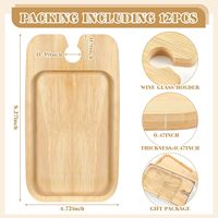Plateau en bois avec porte-verres à vin, mini plateau de charcuterie, boîte cadeau séparée, plateau à cocktails et fromages en bois, idéal pour les invités
