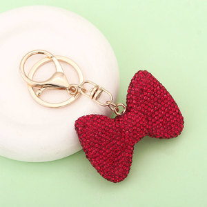 Indah penuh berlian busur tas liontin gantungan kunci tas tangan wanita pesona-bahan utama Alloy - Product Image 2