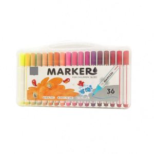 Marcadores Personalizados No Tóxicos, 24/36 Colores, Lavables, Punta de Fieltro, Marcadores de Acuarela, Juego de Bolígrafos de Plástico para Colorear Libros y Dibujar - Product Image 1