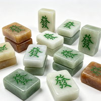 Tuiles de Mahjong Premium en Jade Vert Ambré et Blanc Glacé, pour le Voyage, le Bureau, la Maison, Cadeau, Décoration Intérieure, Collection de Jeux