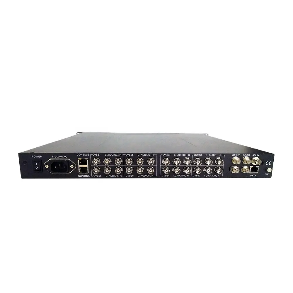 (IRD1208) ASI IP Analog Dönüştürücü 8 AV Çıkışı dijital kablolu TV Doğrudan CATV Analog Demodülatör