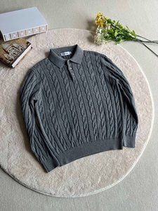 Suéter Masculino de Tricô Grosso com Gola Polo Estilo Old Money - Product Image 4