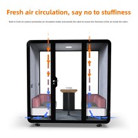 Cabine insonorisée rectangulaire pour bureau professionnel, pod insonorisant, salle insonorisée, cabine téléphonique mobile, salle de conférence, diffusion en direct