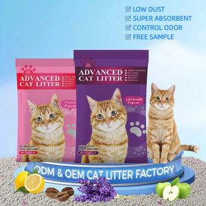 Litière pour chat en bentonite de forme sphérique, écologique et avancée, avec agglomération rapide, contrôle des odeurs et formule sans poussière - Gris clair - Product Image 1