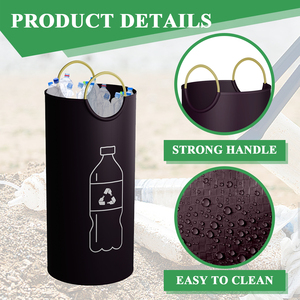 Conteneur de stockage pliable collecteur de bouteilles bouteilles en plastique verre poubelle de recyclage extérieure panier à linge moderne avec poignées - Product Image 4