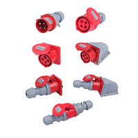 Prise industrielle étanche standard européenne 16A 32A 63A 125A IP44/IP67 Contact en cuivre Boîtier en nylon Alimentation électrique