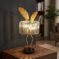 Design moderne PT24008 Lampe de table électrique Salon 2 * G9 Support de lampe 110-240V Crystal Strip Shade Black Gold Metal High CRI 90