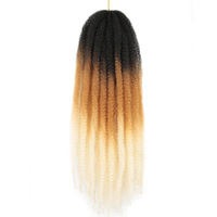 Vivian Cheveux Doux Gros Afro Crépus Bouclés Marley Twist Tressage Crochet Tresses Cheveux Tresse Cheveux Synthétique Extension En Vrac pour Mèche