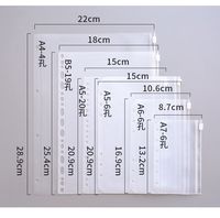 Classeur Poches A4 A5 A6 A7 Taille Reliure À Glissière Dossiers pour 6 Anneaux Cahier Reliure Imperméable PVC Pochette de Dépôt De Documents Sacs
