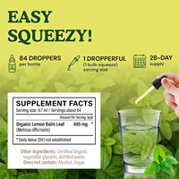 OEM Gouttes liquides de mélisse biologique sans alcool, végétaliennes, sans sucre, teinture à base de plantes, antioxydant, soutien immunitaire, 2 fl oz, Marque privée