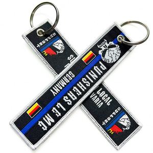 Fabric Gift Embroidery Jet Tag Keyring Motorcycle <b>Key</b> Chain <b>Custom</b> Logo Car Moto Embroidered Keychains - Product Image 4