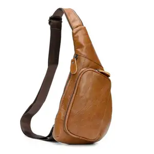 حقيبة صدر كاجوال عصرية للرجال بتصميم جديد من جلد البقر وهي حقيبة عصرية بإصدار كوري