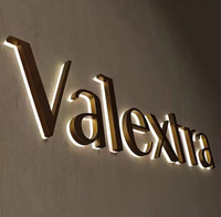 Enseigne LED personnalisée, logo LED éclairé, lettre 3D en métal brossé, enseigne commerciale, enseigne extérieure en acrylique, enseigne de salon