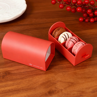 Matériaux recyclés biodégradables sur mesure, boîte à gâteaux en papier de luxe de qualité supérieure en forme d'arche, pour macarons au chocolat de qualité alimentaire