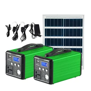 便携式迷你住宅12v 10Ah LiFePO4电池50w太阳能电池板套件，带5w灯