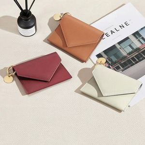 Stylish PU Leather <b>Card</b> <b>Wallet</b> Personalized Slim Coin Purse Short Lightweight Portable Button Closure Unisex - Product Image 3