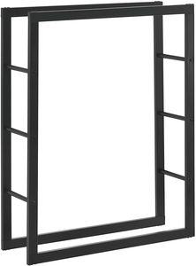 ชั้นเก็บฟืนเหล็กทนทานมีสไตล์พร้อมการออกแบบที่ถอดออกได้ใน80x100x25cm สีเทาหรือสีขาว - Product Image 2