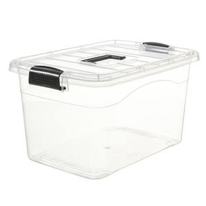 Grandes recipientes de armazenamento plásticos transparentes da caixa 55L <span class=keywords><strong>80L</strong></span> 105L do armazenamento para a roupa livros caixas de armazenamento home - Product Image 5