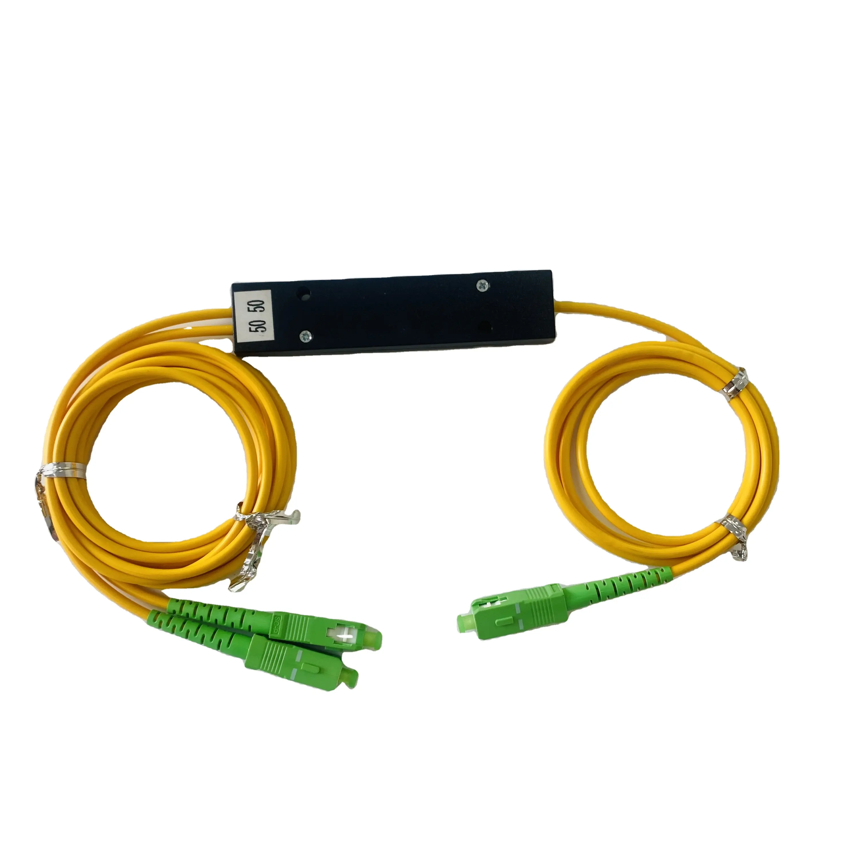 Double fenêtre 1310/1550nm 40/60 30/70 20/80 10/90 Ratio SC/APC boîte ABS Type 1x2 FBT coupleur 1x2 WDM FBT diviseur de Fiber optique