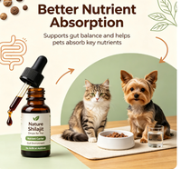 Gouttes liquides de Shilajit de l'Himalaya 100% naturel pour chiens, chats et petits animaux. Riche en acide fulvique et en plus de 80 oligo-éléments
