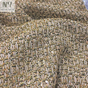 Nanyee Textile Tweed Lurex Métallique <span class=keywords><strong>Hologramme</strong></span> Or Style CC Haut De Gamme Avec Paillettes Pour <span class=keywords><strong>Veste</strong></span>/Manteau AW - Product Image 4