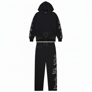 Chándal cómodo y transpirable con diamantes de imitación, ropa informal, conjunto de dos piezas, chándal con diamantes de imitación, servicio OEM ODM - Product Image 1