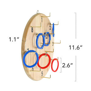 Jeu de fléchettes et de lancer d'anneaux en silicone et bois pour intérieur et extérieur, alternative sûre aux fléchettes pour les jeux en famille - Product Image 6
