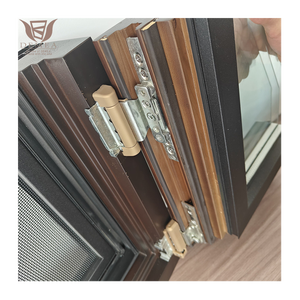 DEMEA Marco de ventana de madera moderno Vidrio doble Revestimiento de aluminio Ventana de madera de roble Ventanas abatibles giratorias - Product Image 4