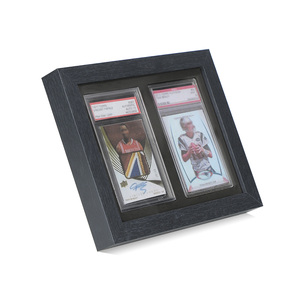 Cadre de présentation en bois écoresponsable fait main pour <span class=keywords><strong>2</strong></span> plaques, cadre double pour cartes sportives, cadre mural paysage/animal pour objets de collection - Product Image 2