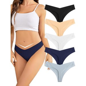 Lot de 5 culottes string sans couture pour femme, taille basse, confort optimal, pour la gym et l'entraînement - Product Image 1