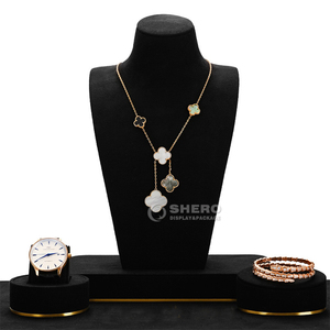 SHERO personnalisé bijoux collier présentoirs blanc en cuir Pu bijoux présentoirs série pour pendentif collier buste - Product Image 1