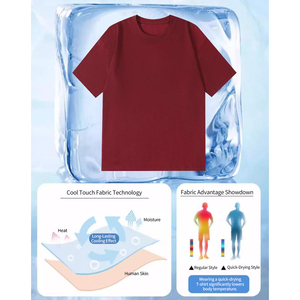 T-shirt d'été pour homme 280G 70,1% coton 29,9% polyester, coupe ample, couleur unie, tissu épais, t-shirt basique, t-shirt oversize pour homme - Product Image 2