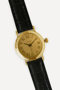 Reloj de Pulsera Clásico GBHW, Reloj de Cuarzo Dorado y Negro para Hombre, Caja de Acero Inoxidable de Lujo con Correa de Cuero, Reloj de Moda - Product Image 4