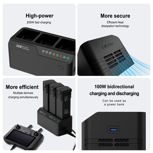 Série Hub de charge à trois voies Chargeur rapide 200W pour <span class=keywords><strong>DJI</strong></span> <span class=keywords><strong>Mavic</strong></span> <span class=keywords><strong>3</strong></span>/Pro/Classic/Cine Cine/Enterprise/Batterie de drone <span class=keywords><strong>thermique</strong></span> - Product Image 3