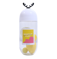 Ensemble d'éponges de maquillage non absorbantes utilisation humide et sèche boîte de rangement bouffée support de corne de cerf OEM vente en gros