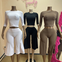 Ensemble de sport pour femmes Jiubaju, vêtements de sport, survêtement de gym, leggings, ensemble de yoga, tenue d'entraînement 2 pièces