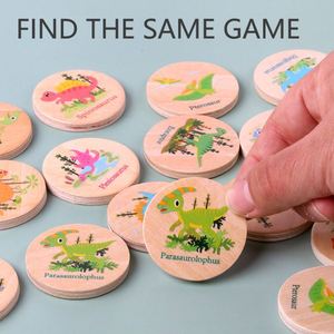 Juego de Memoria de Madera con 24 Tarjetas de Dinosaurios para Aprendizaje Temprano, para Niños y Niñas - Product Image 3